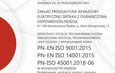 ZSZ Jakością, Środowiskowego i BHP ZSZ Jakością, Środowiskowego i BHP