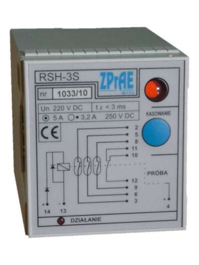 RSH-3S Bardzo szybki przekaźnik do sterowania cewkami wyłączników mocy. RSH-3S Bardzo szybki przekaźnik do sterowania cewkami wyłączników mocy.
